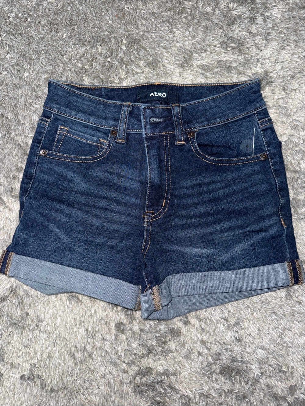 Aeropostale Dark Blue Denim Cuffed Women’s Shorts